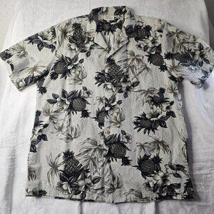 Makai Beach Men's Shirt Light Green Tropical Short Sleeve Hawaiian Size XL